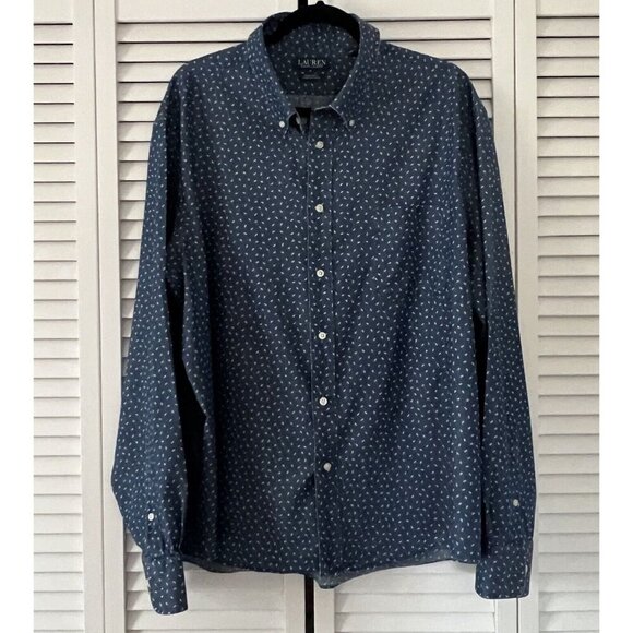 Lauren Ralph Lauren Other - Lauren Ralph Lauren Button Up Shirt Adult XXL Blue Long‎ Sleeve Mens